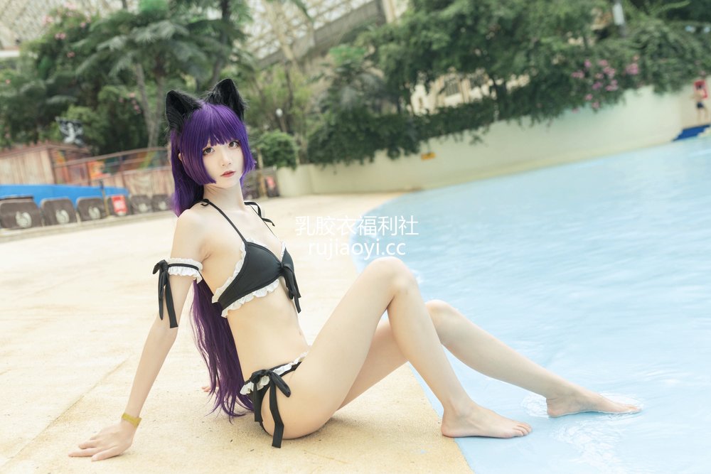 [网红杂图] 五更百鬼 – 黑猫泳装 [12P23MB]