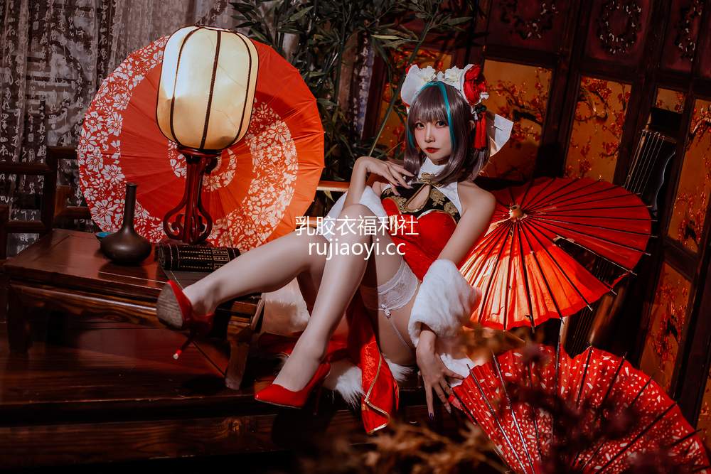 [网红杂图] 二佐Nisa – 碧蓝 柴郡旗袍 [32P591MB]