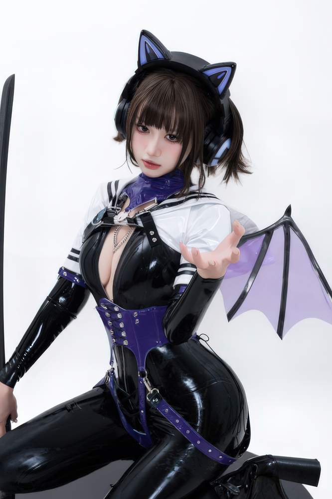 [网红杂图] 柒柒要乖哦 – 白棚胶衣 [78P230MB]